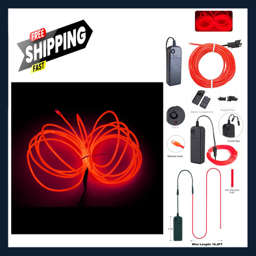 Wire red 4ft neon - wire, light
