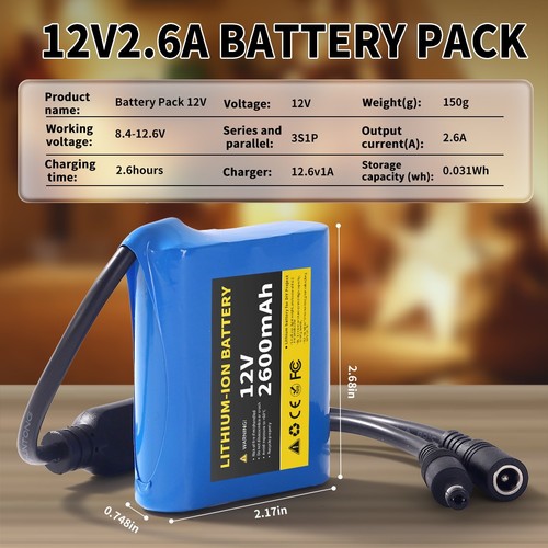 12v 6ah ion battery pack - 12v, 2.6ah