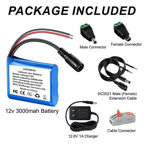 3000mah 12v rechargeable - 3000mah,